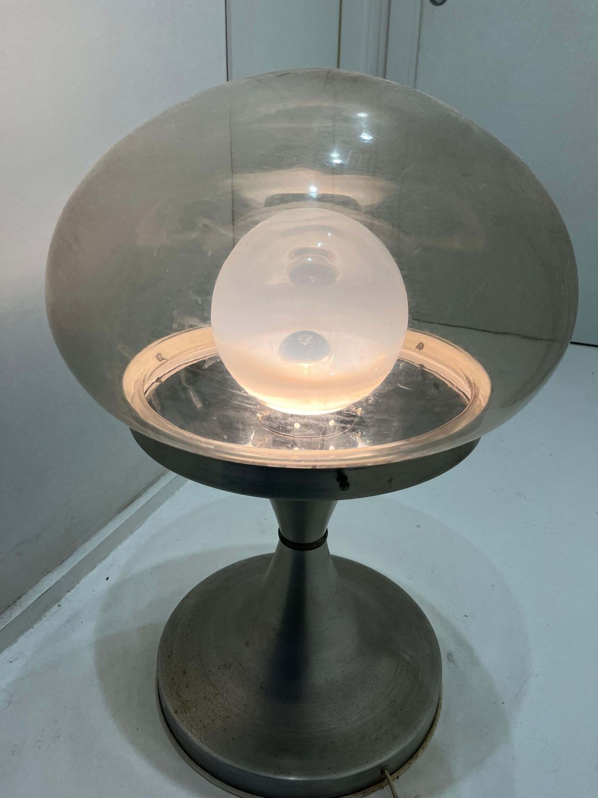 Large Space Age Floor Lamp Height 71 Cm Mid Century Murano Glass 1970s photo 1537.0