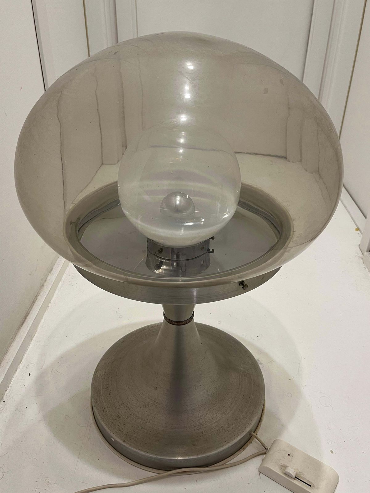 Large Space Age Floor Lamp Height 71 Cm Mid Century Murano Glass 1970s photo vintage