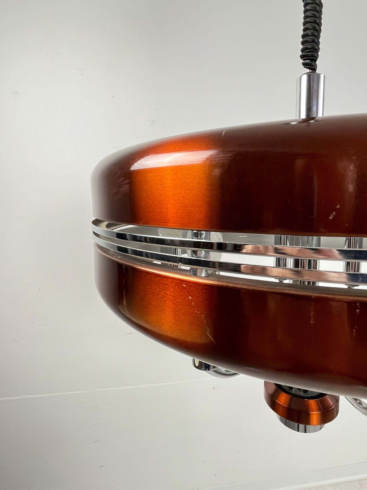Vintage 8 Light Chandelier, Italian Design, 1970s. photo Lighting