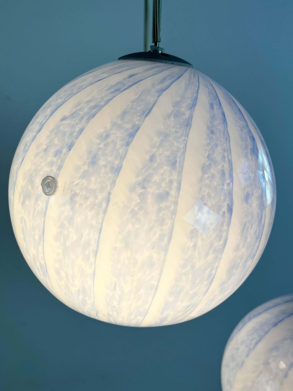 "La Murrina" Three Sphere Chandelier In Murano Glass Italian Design 1990s photo 1366.0