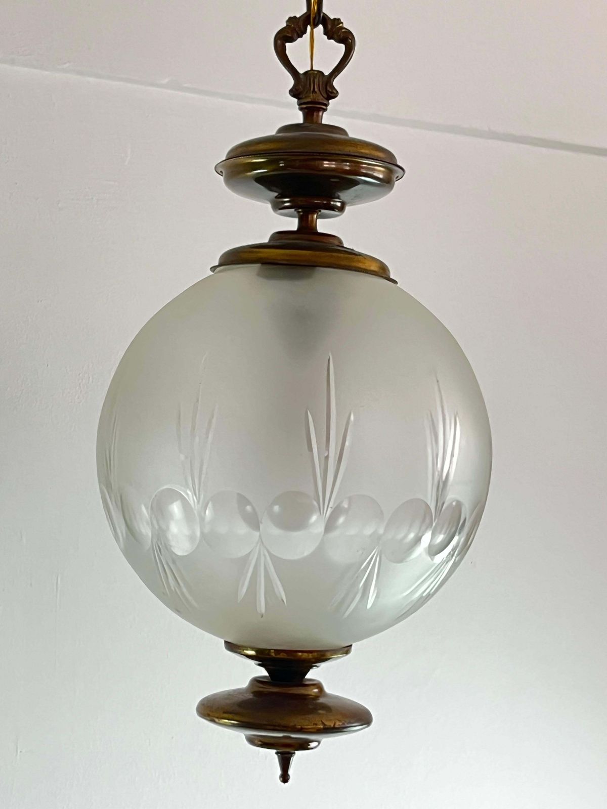 Luigi Caccia Dominioni Italian Bronze And Glass Chandelier  1970s photo furniture