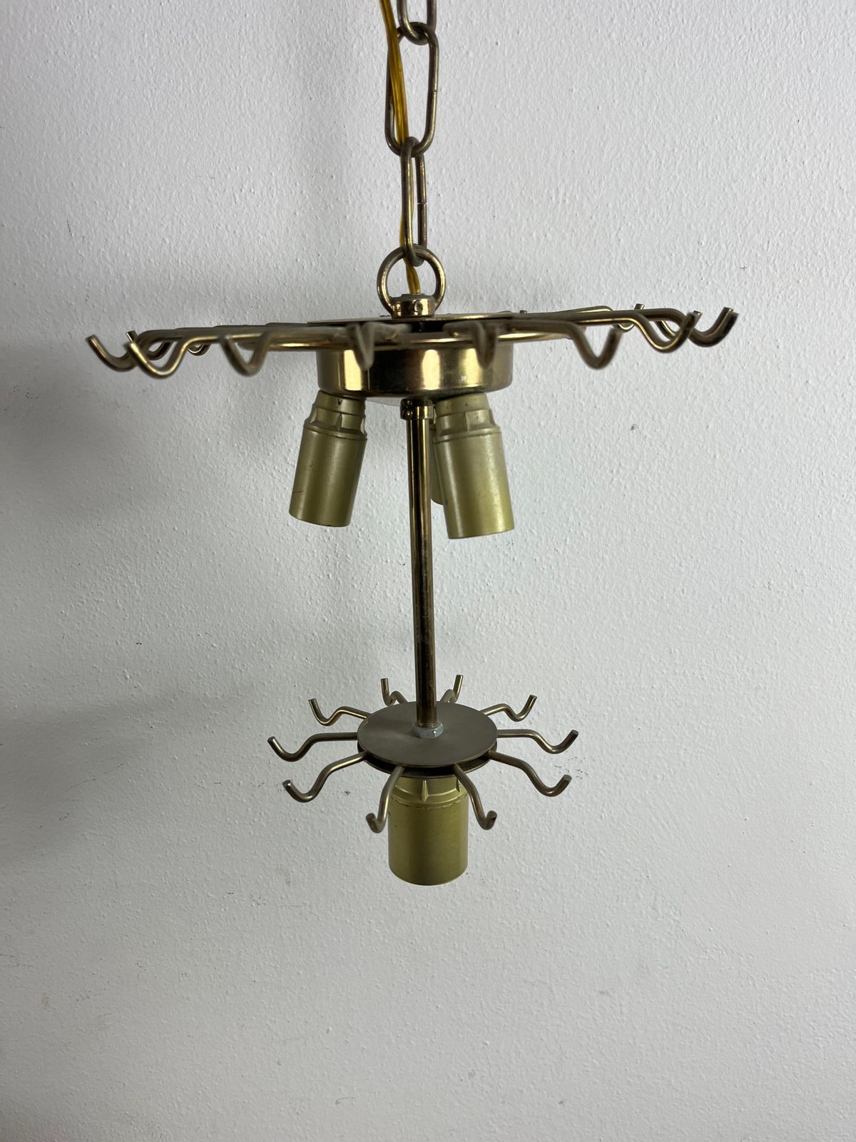 photo for sale Mid Century Chandelier Attributed To Venini With Trilobed Murano Glass 1960s