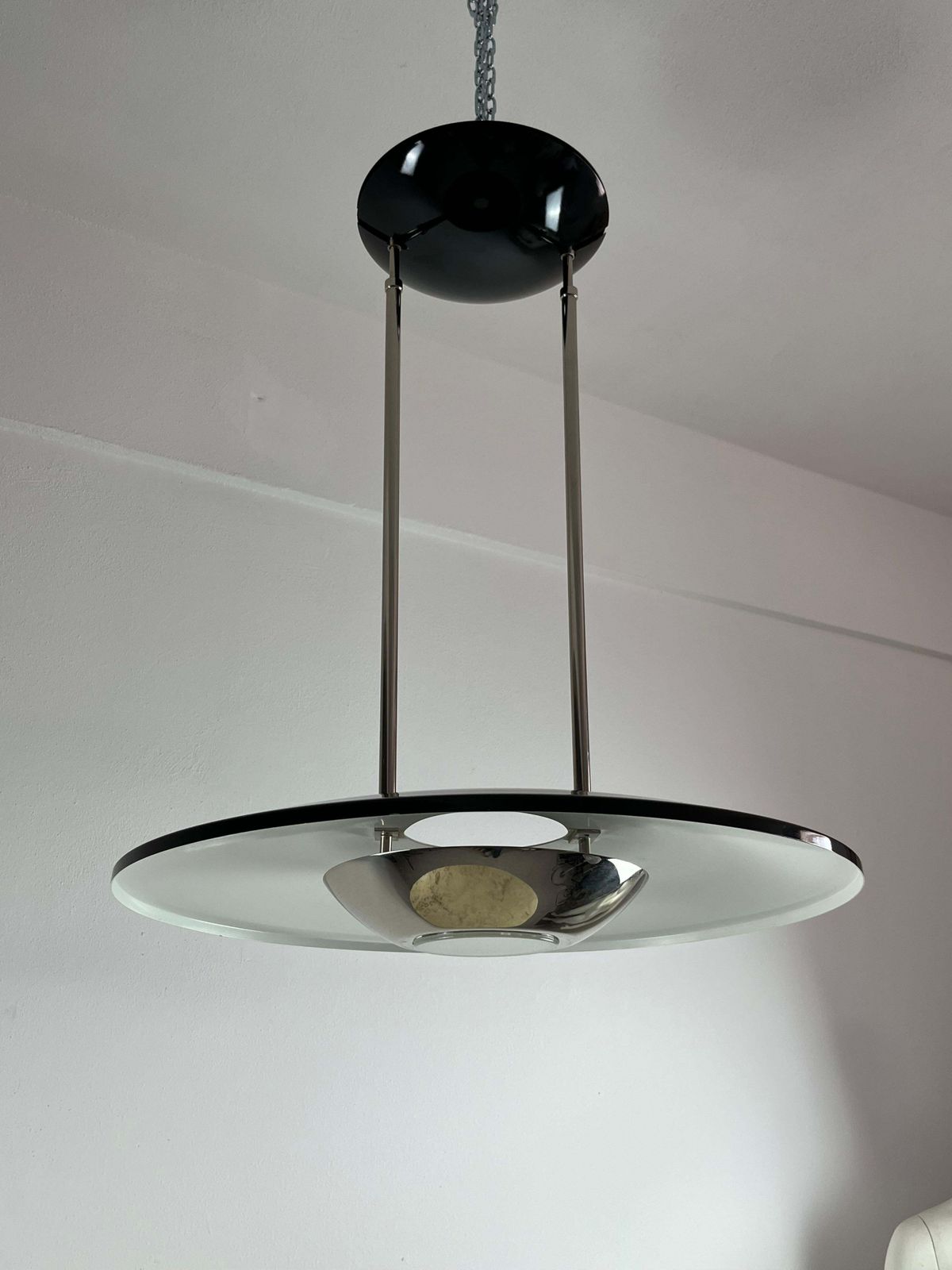 Italian Vintage Chandelier In Enamelled Attributrd To Elio Martinelli 1980s photo for sale