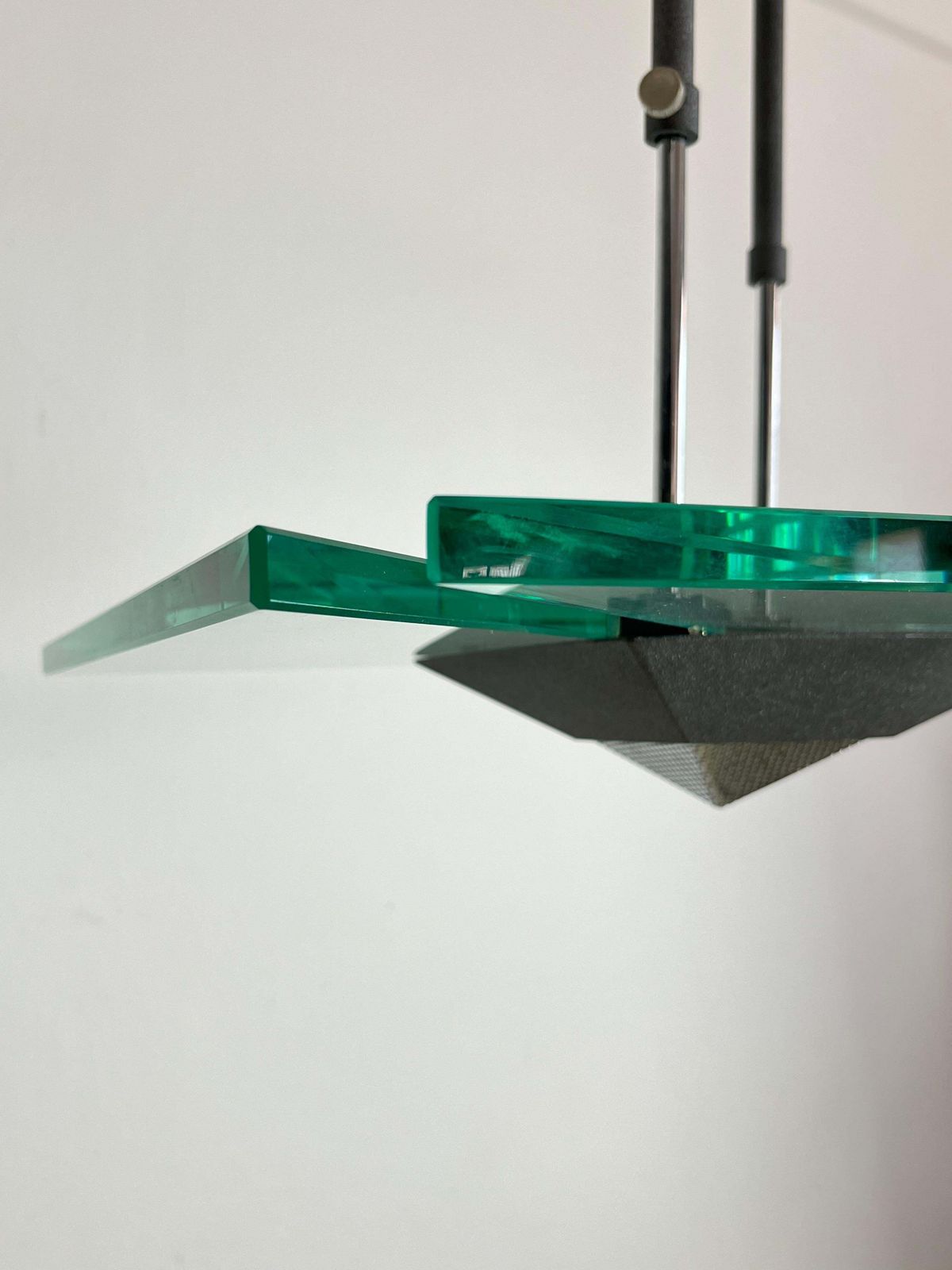 Italian Murano Glass Chandelier Attributed To Fontana Arte, 1980s photo vinterior