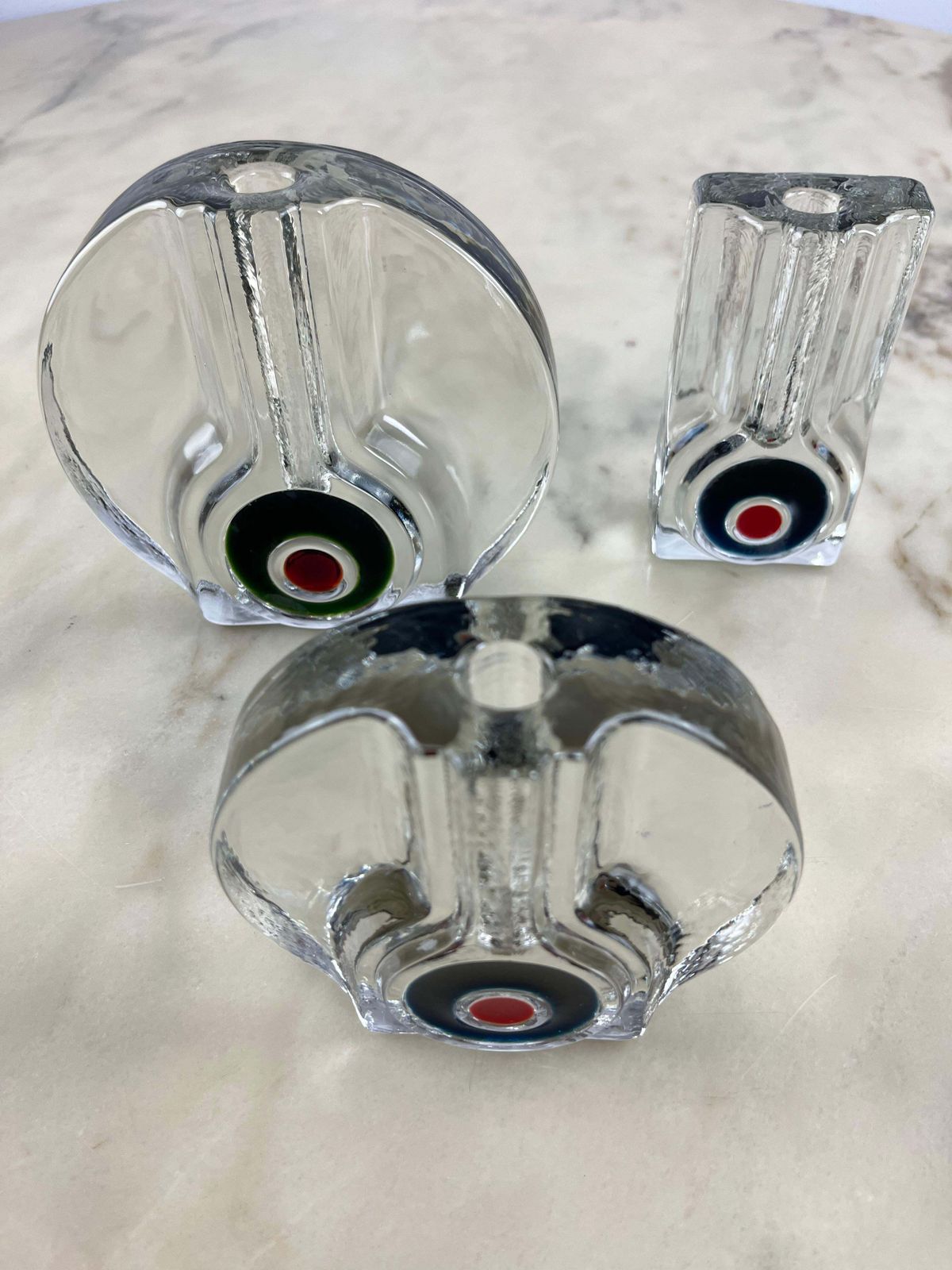 Set Of 3 Mid Century Murano Glass Single Flower Vases 1960s photo buy