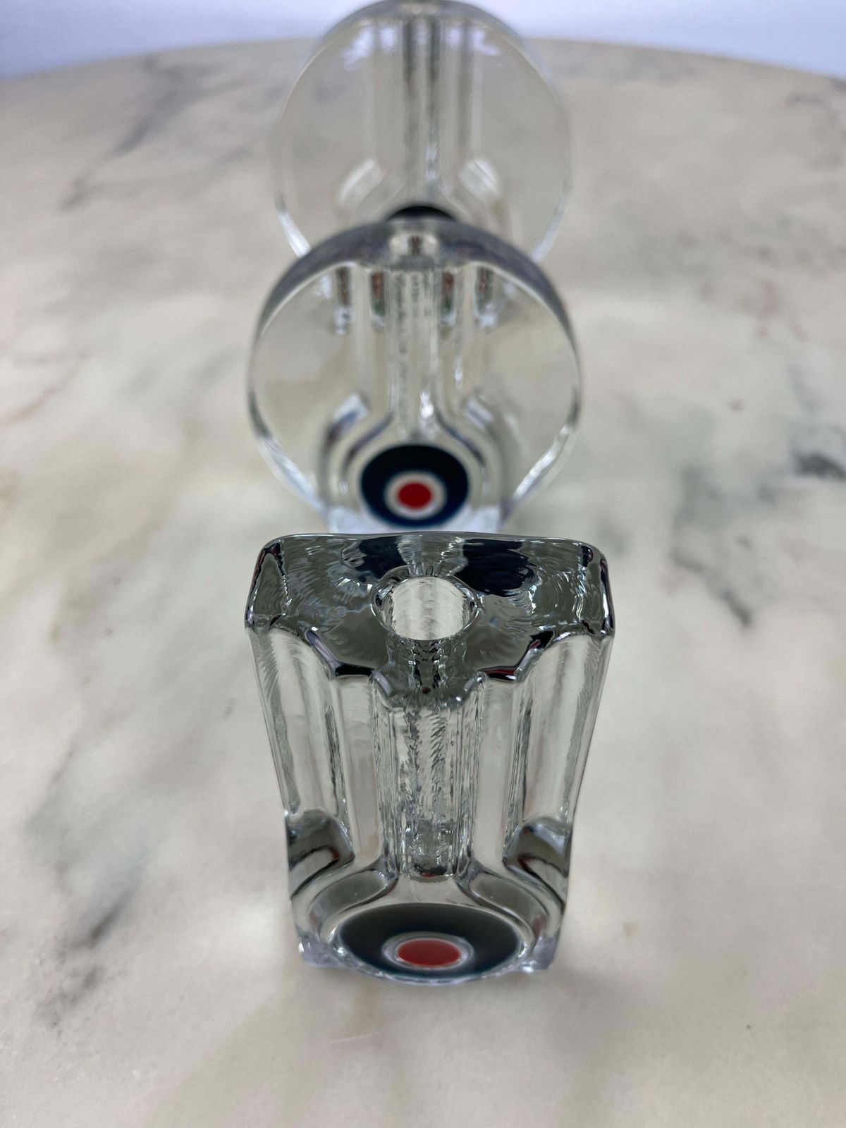 Set Of 3 Mid Century Murano Glass Single Flower Vases 1960s photo vintage