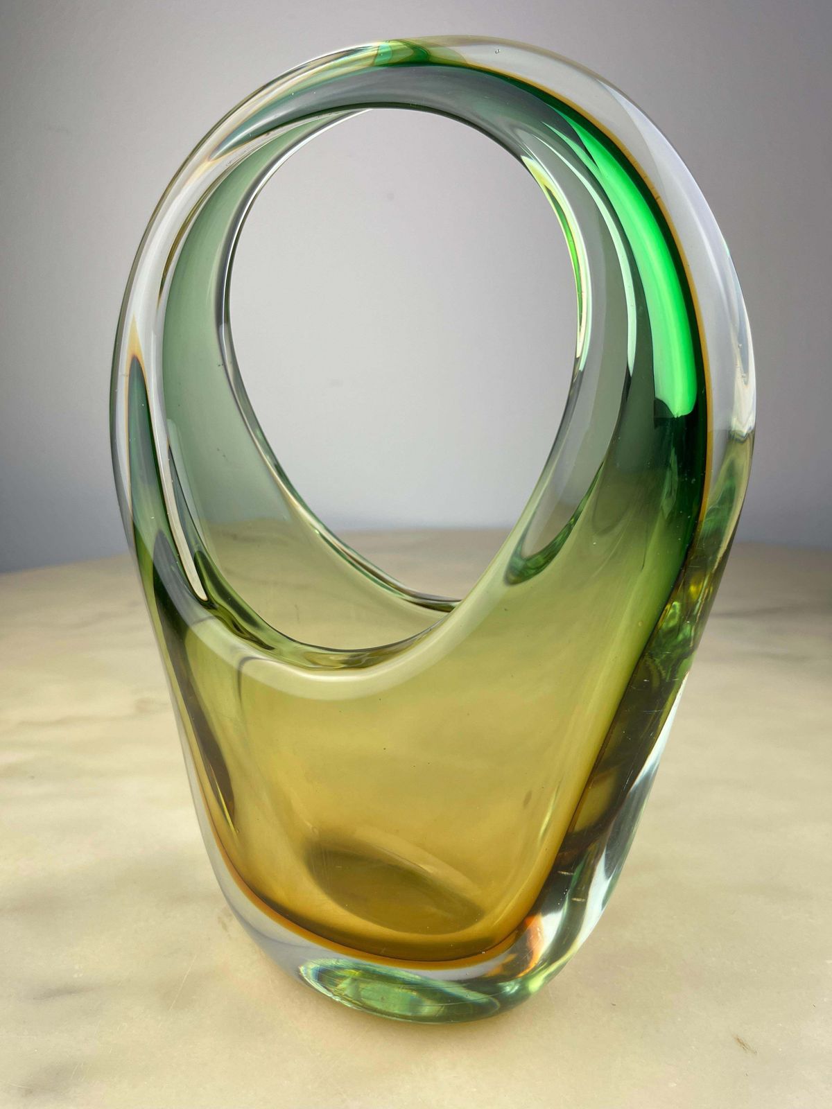 Sommerso Murano Glass Vase  Made In Italy 1960s photo Home Decor