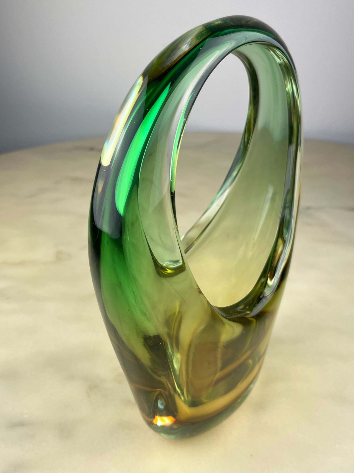 Sommerso Murano Glass Vase  Made In Italy 1960s photo vinterior