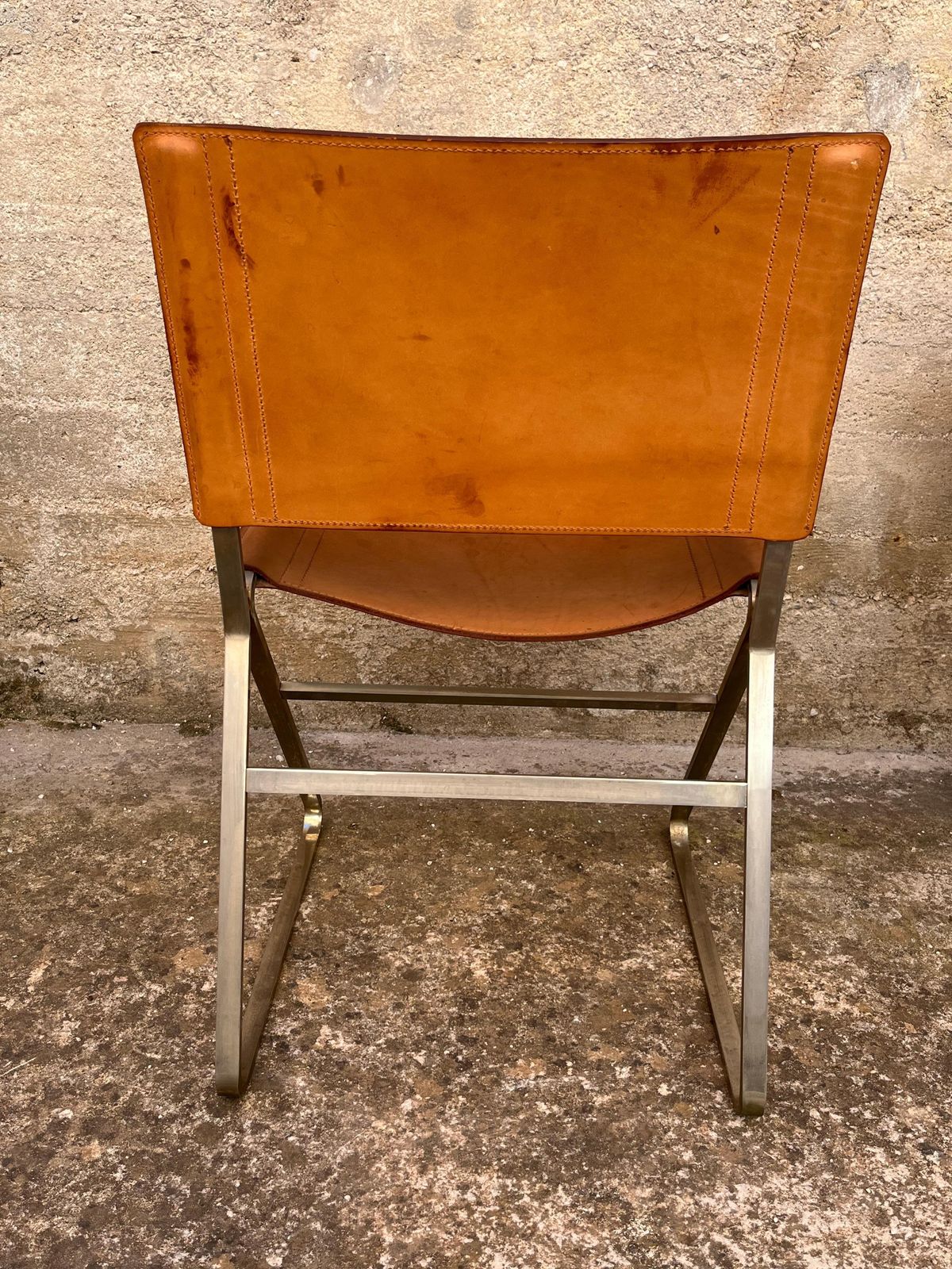Set Of 4 Mid Century Steel And Leather Chairs Attributed To Pierre Paulin, 1960s photo buy