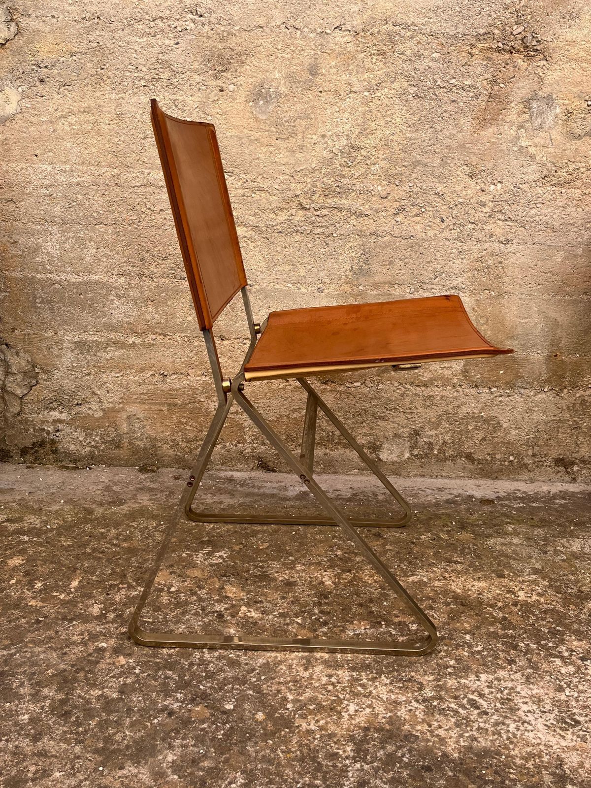Set Of 4 Mid Century Steel And Leather Chairs Attributed To Pierre Paulin, 1960s photo vintage