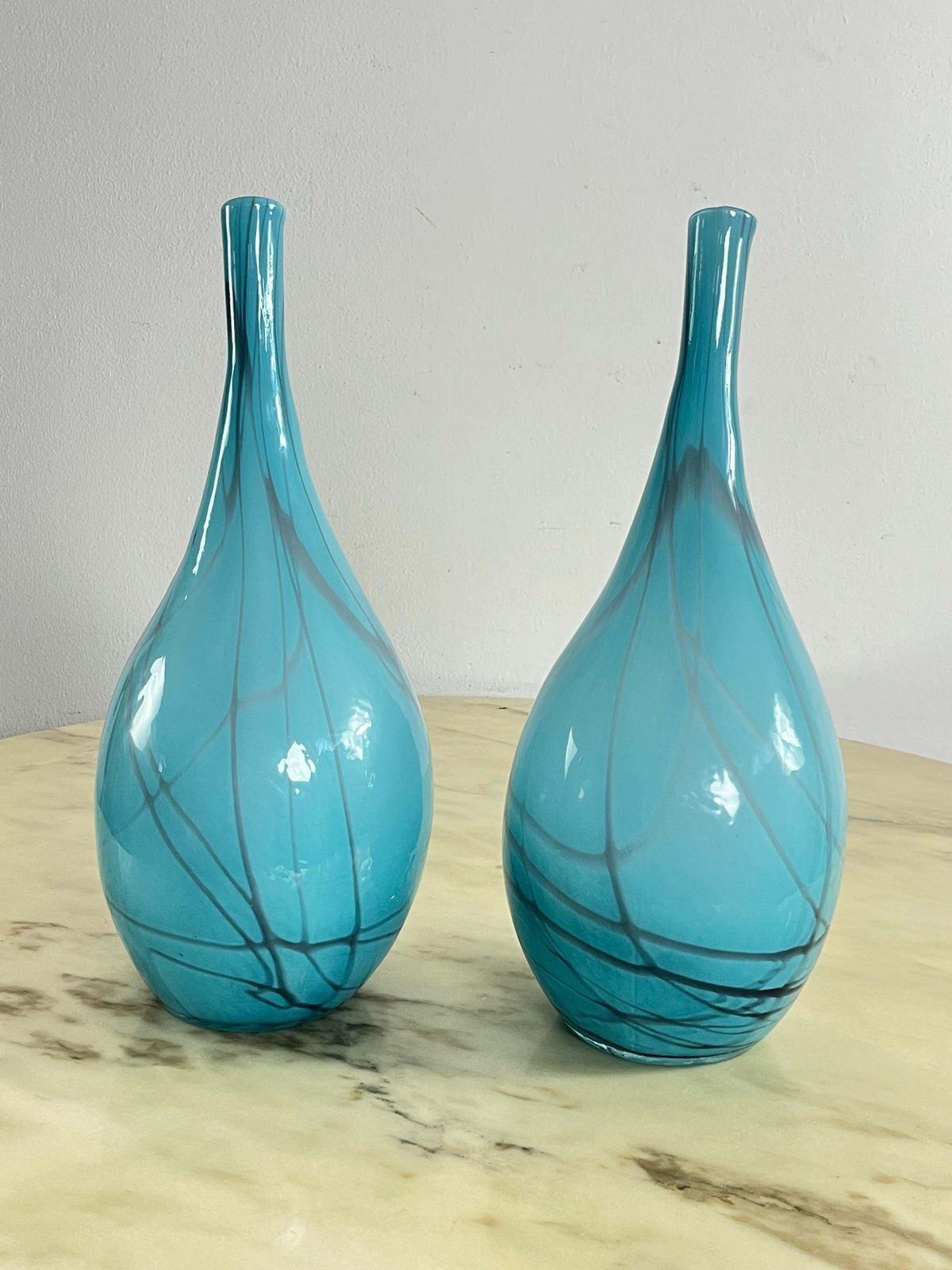 Set Of 2 Murano Glass Vases, Attributed To Cenedese, 1970s photo Home Decor