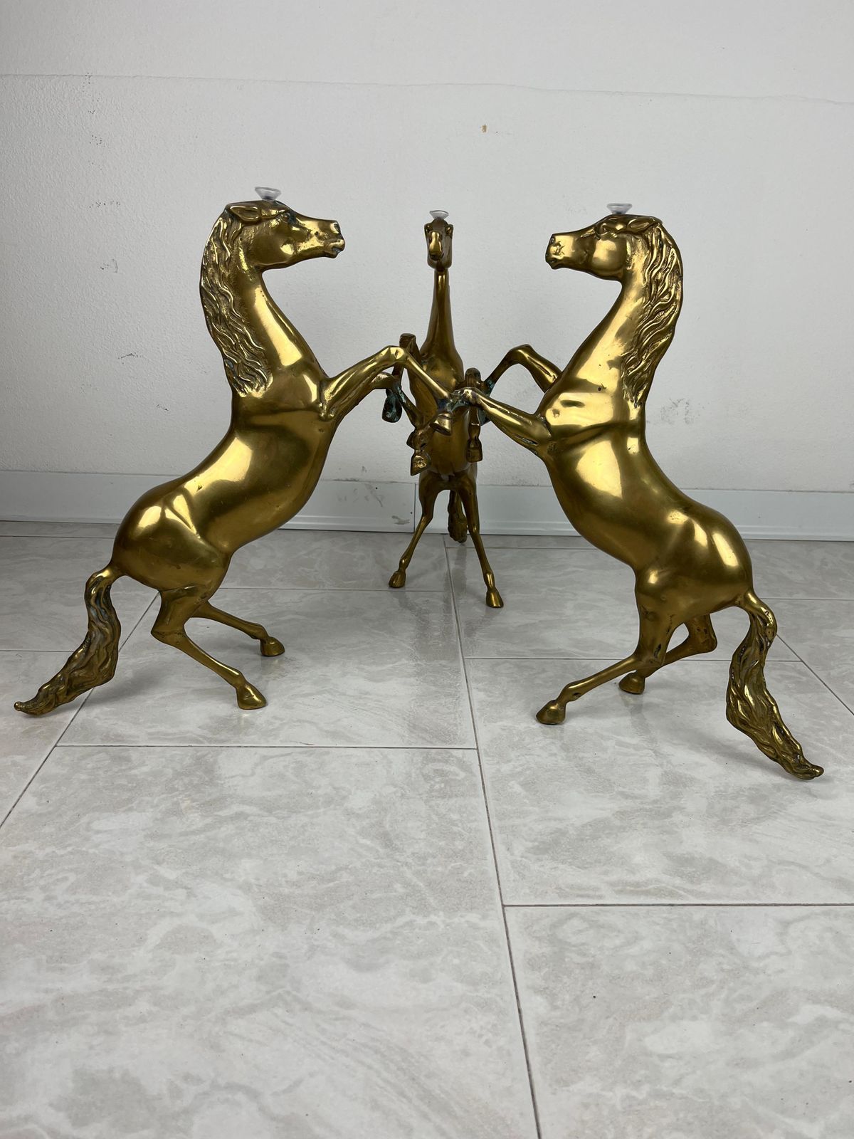 photo furniture Mid Century Italian Coffee Table In Brass And Smoked Glass Top 1960s