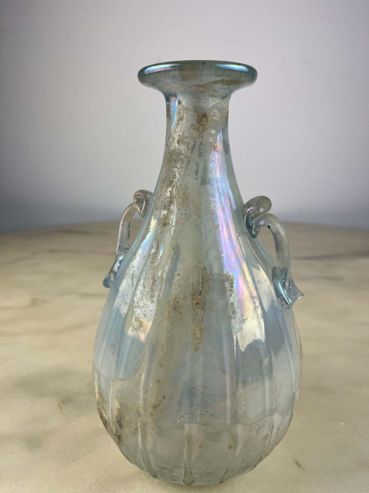 Mid Century Archimede Seguso Opalescent Murano Glass Amphora  1940s photo for sale