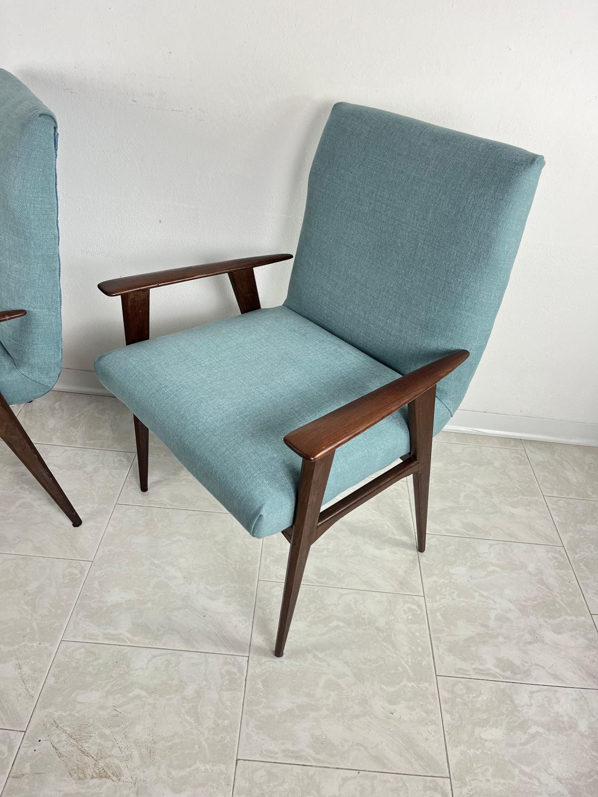 Pair Of Mid Century Danish Modern Lounge Chairs Style Of Ib Kofod Larsen photo furniture