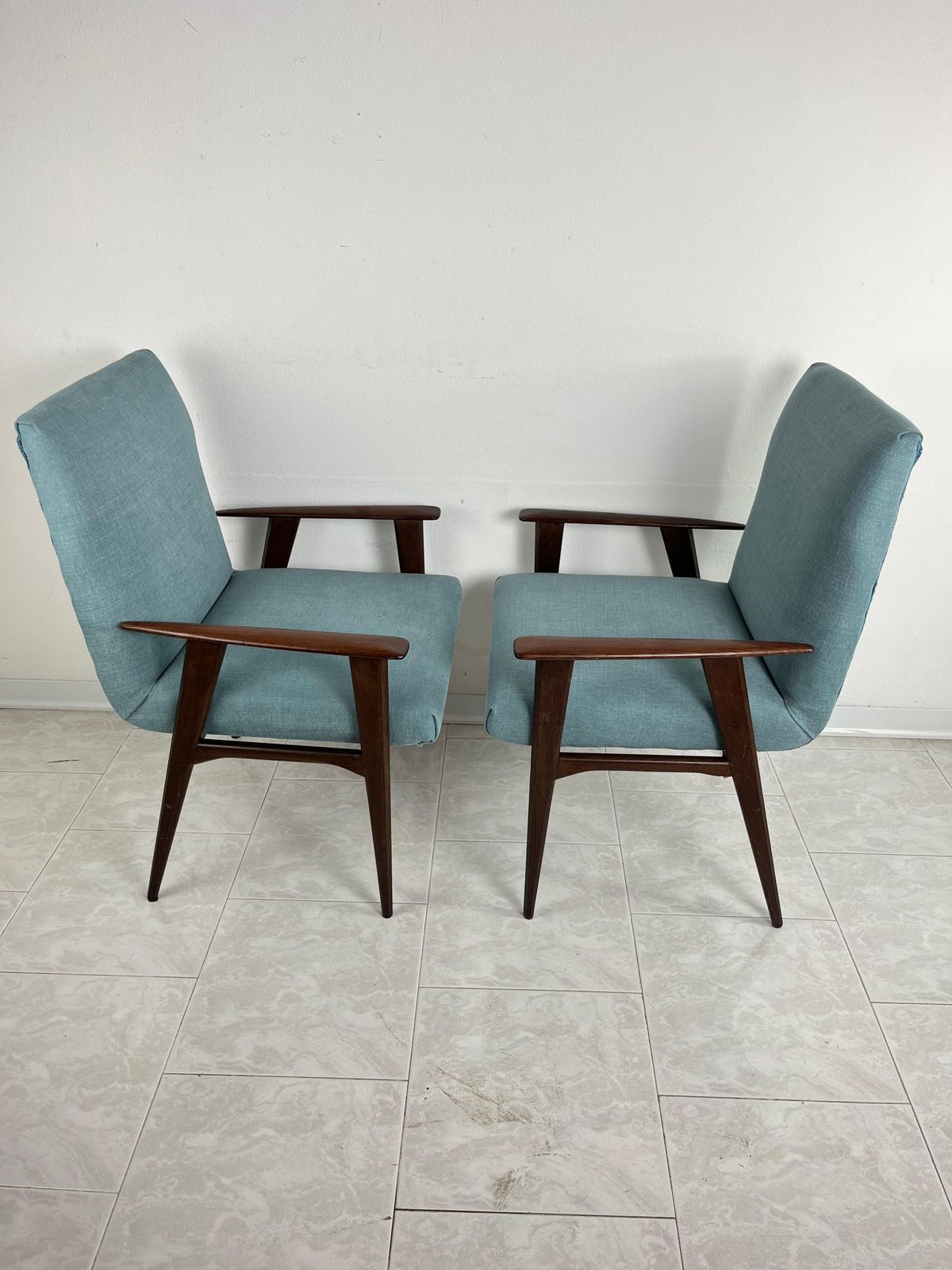 Pair Of Mid Century Danish Modern Lounge Chairs Style Of Ib Kofod Larsen photo buy