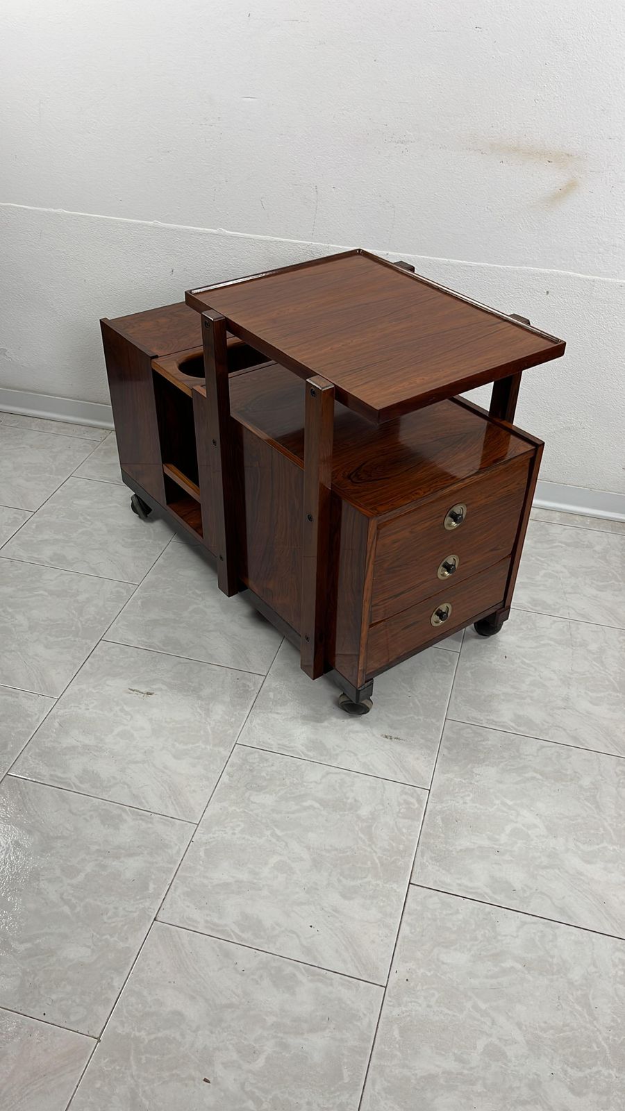 Mid Century Bar Trolley Cabinet, Attributed To Edmondo Palutari, 1960s photo buy