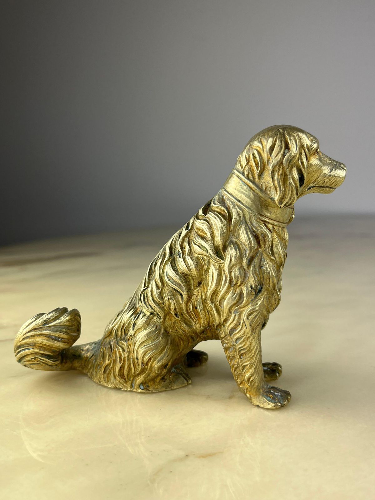 Mid Century Brass Dog Italian Design 1960s photo vinterior