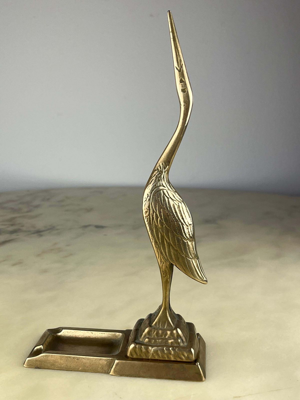 photo furniture Mid Century Flamingo Brass Ashtray Italian Design 1960s