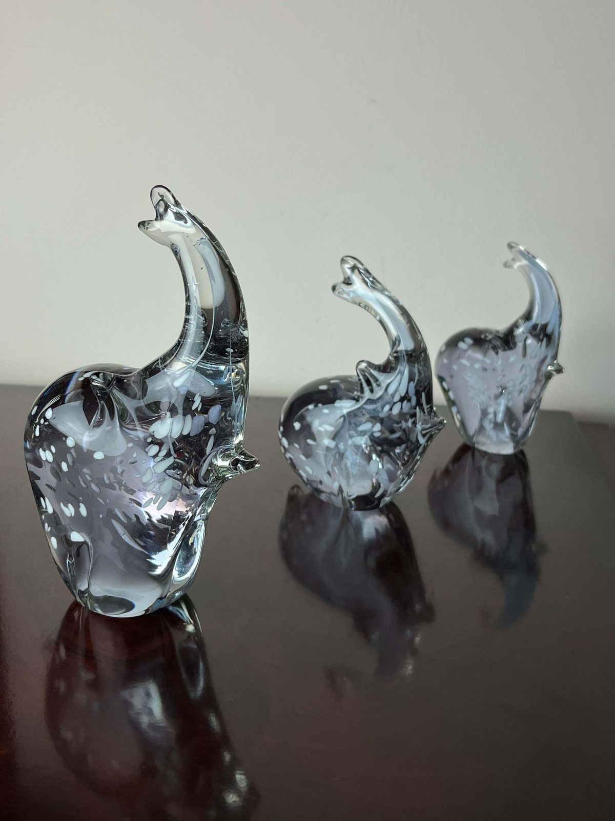 Set Of 3 Murano Glass Elephants, Italy, 1970s. photo furniture
