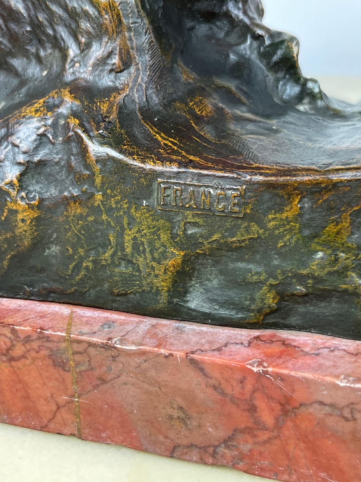 Eugene Marioton '1857 1933', La Reconoissance, Spelter Statue, France, 1930s photo buy