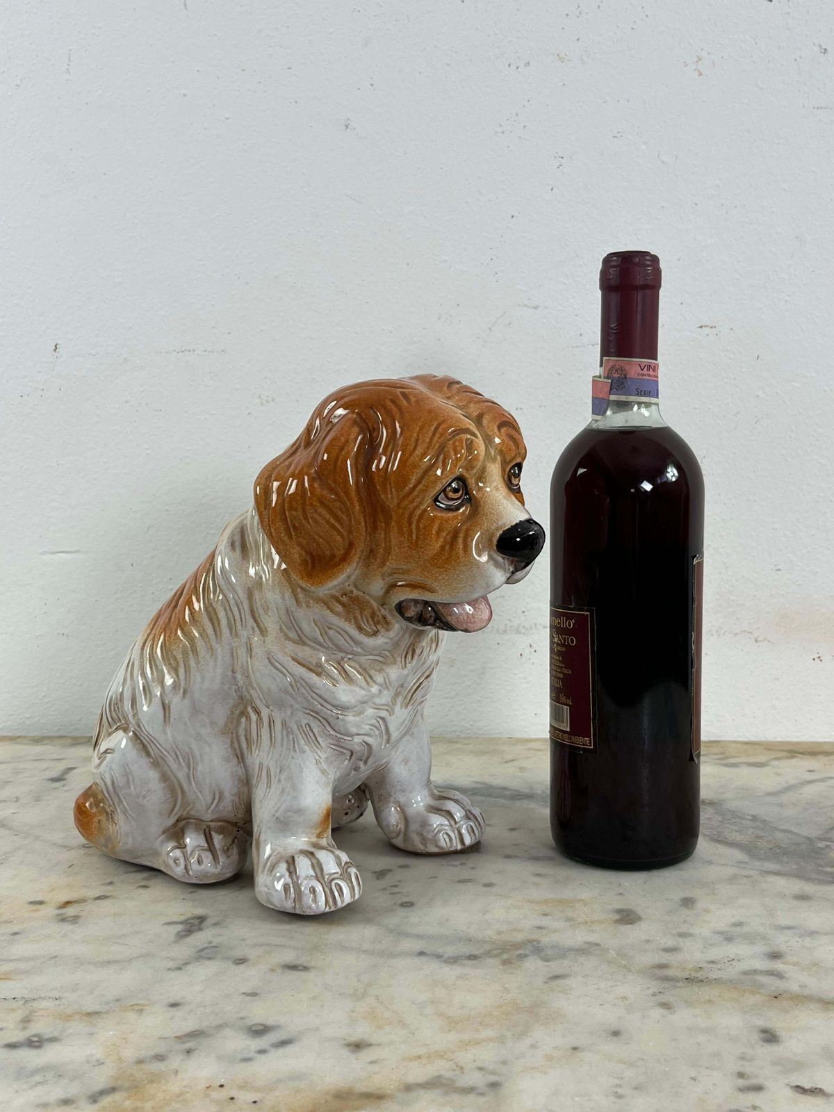 Mid Century Glazed Ceramic Puppy Dog, Made In Italy 1960s photo Art