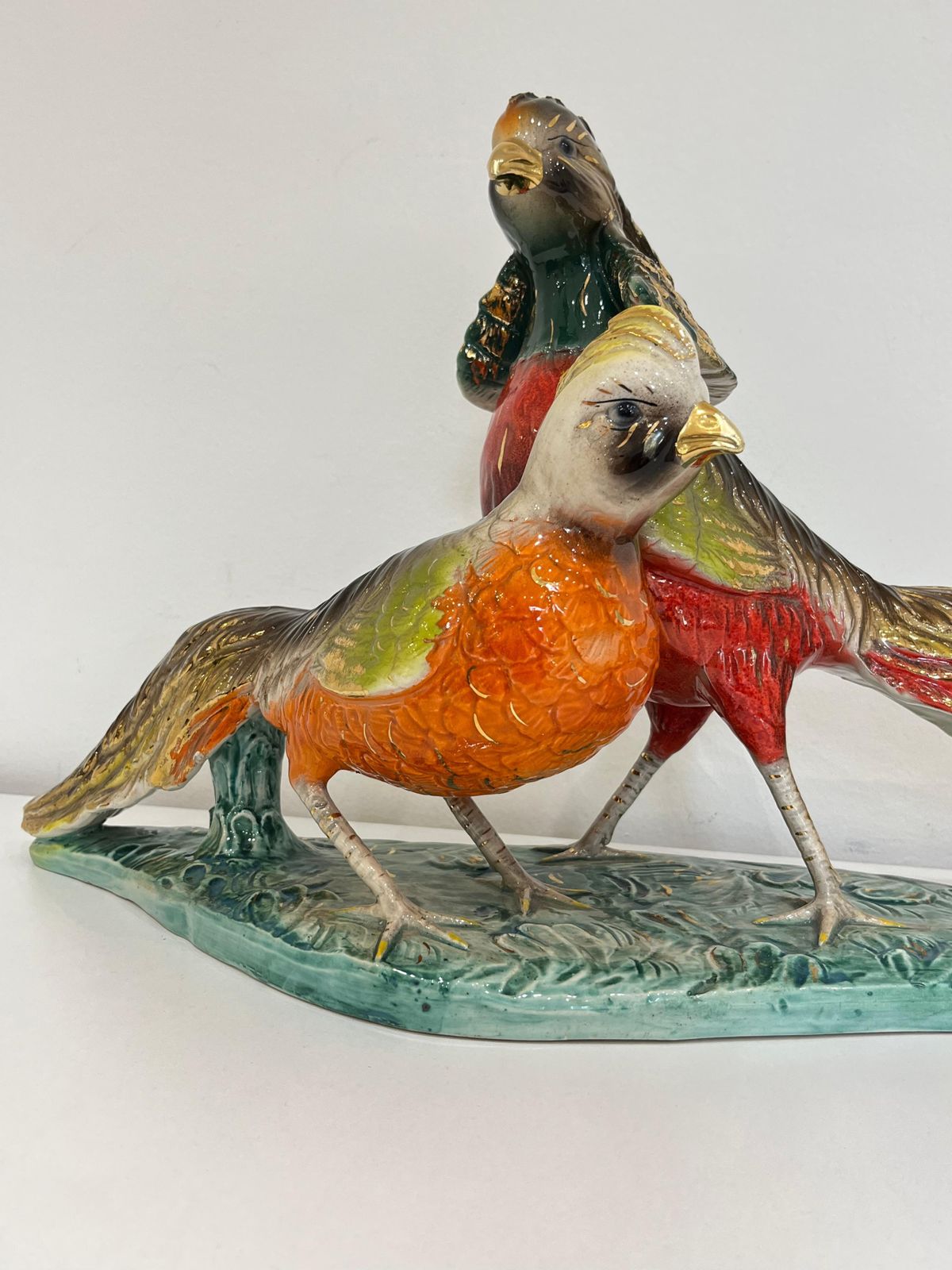 Large Reproduction Of Ceramic Pheasants, Italy, 1950s photo 598.0