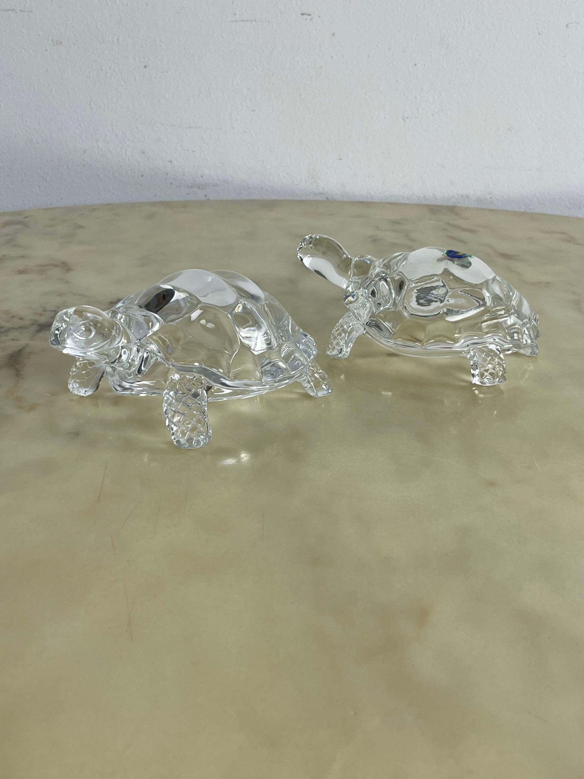 384.0 Set Of 2 Large Crystal Turtles Royal Art Handmade 1980s photo