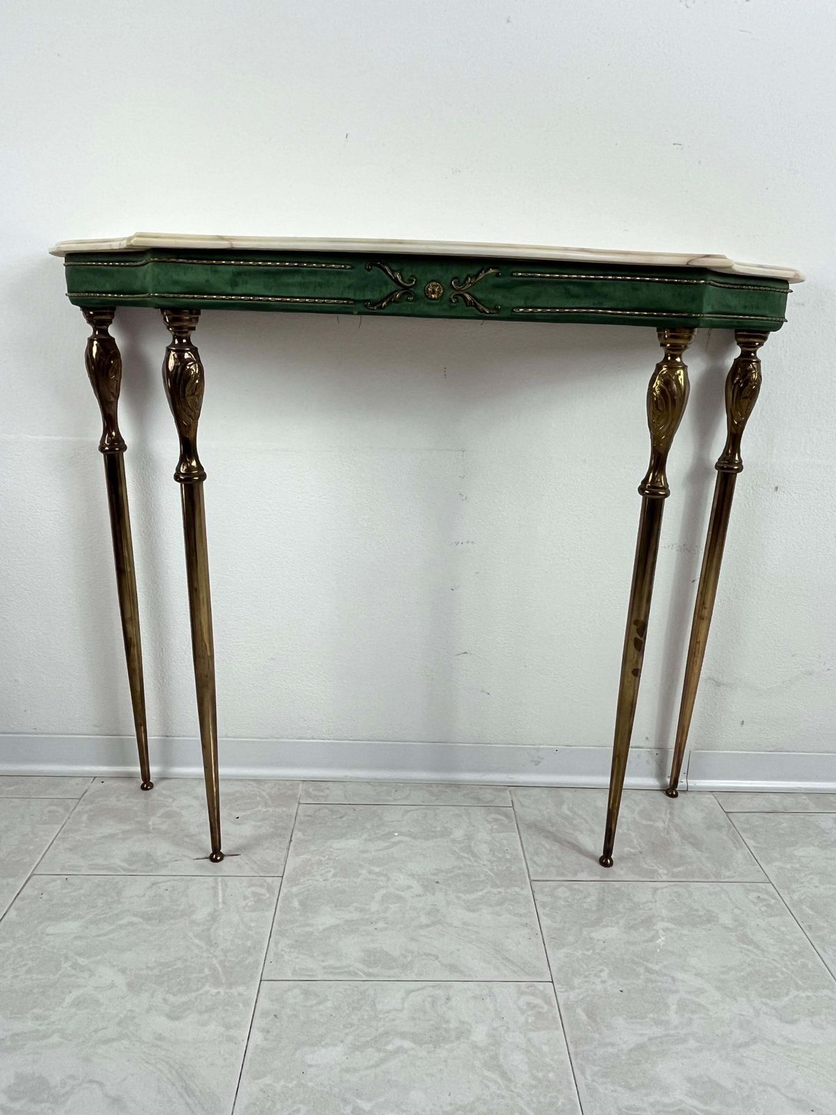 Mid Century Set Of Two Console And Mirror In The Style Of Paolo Buffa 1960s photo for sale