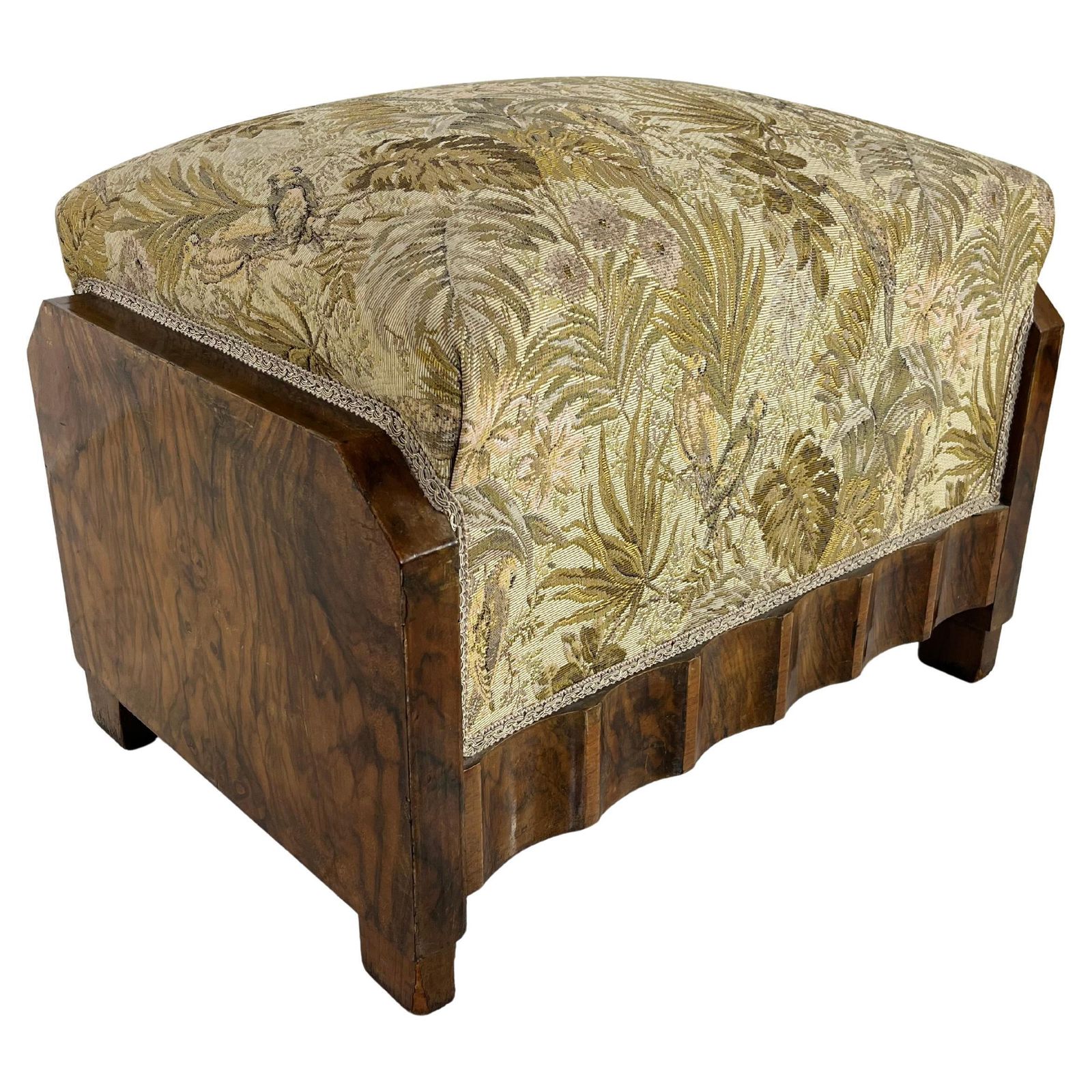 Mid Century Art Deco Pouf With Springs Attributed To Osvaldo Borsani, 1940s