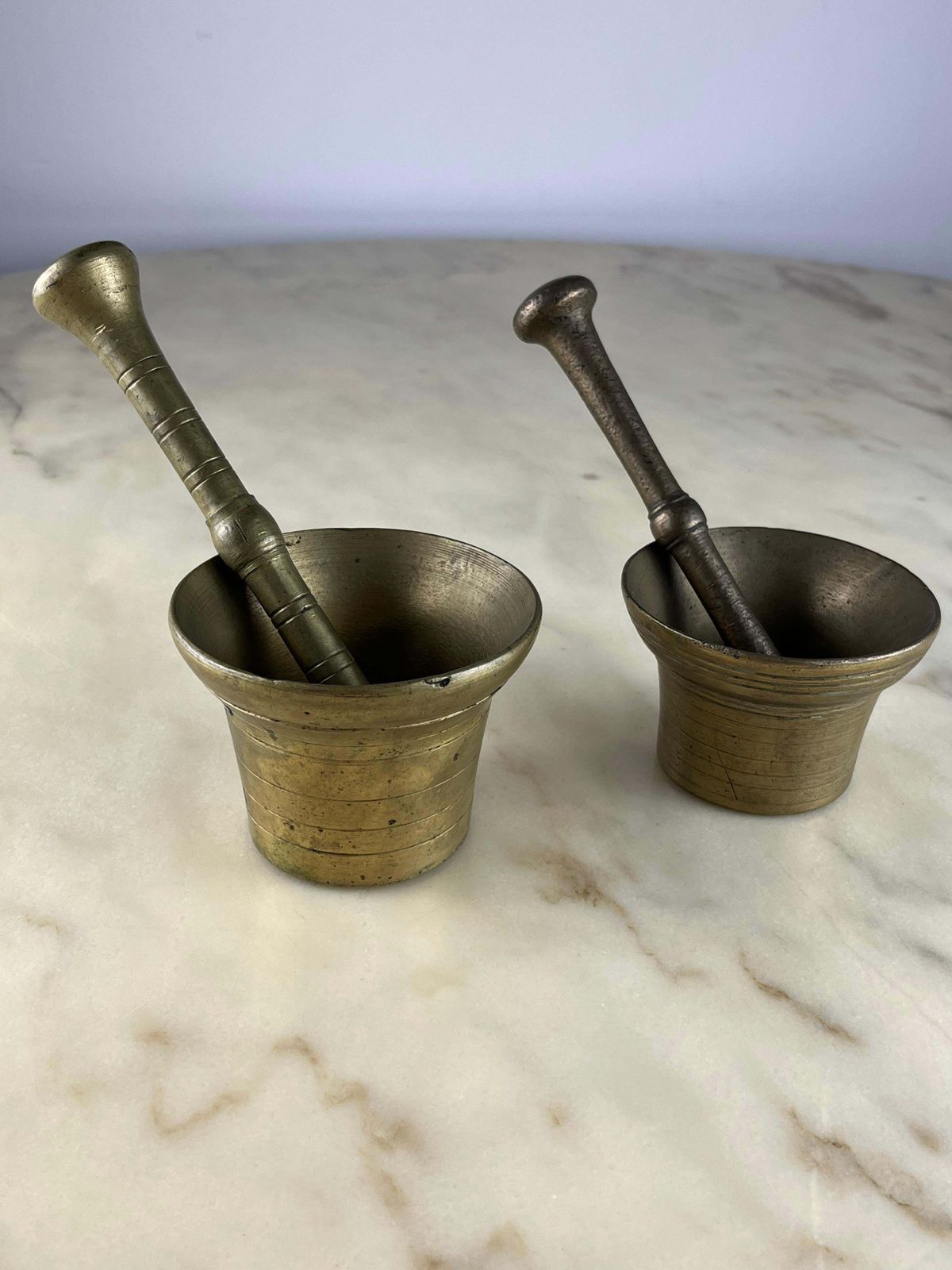 Two Mortars With Pestles, Brass, Genoese "Pesto" Production, Italy, 1950s photo furniture