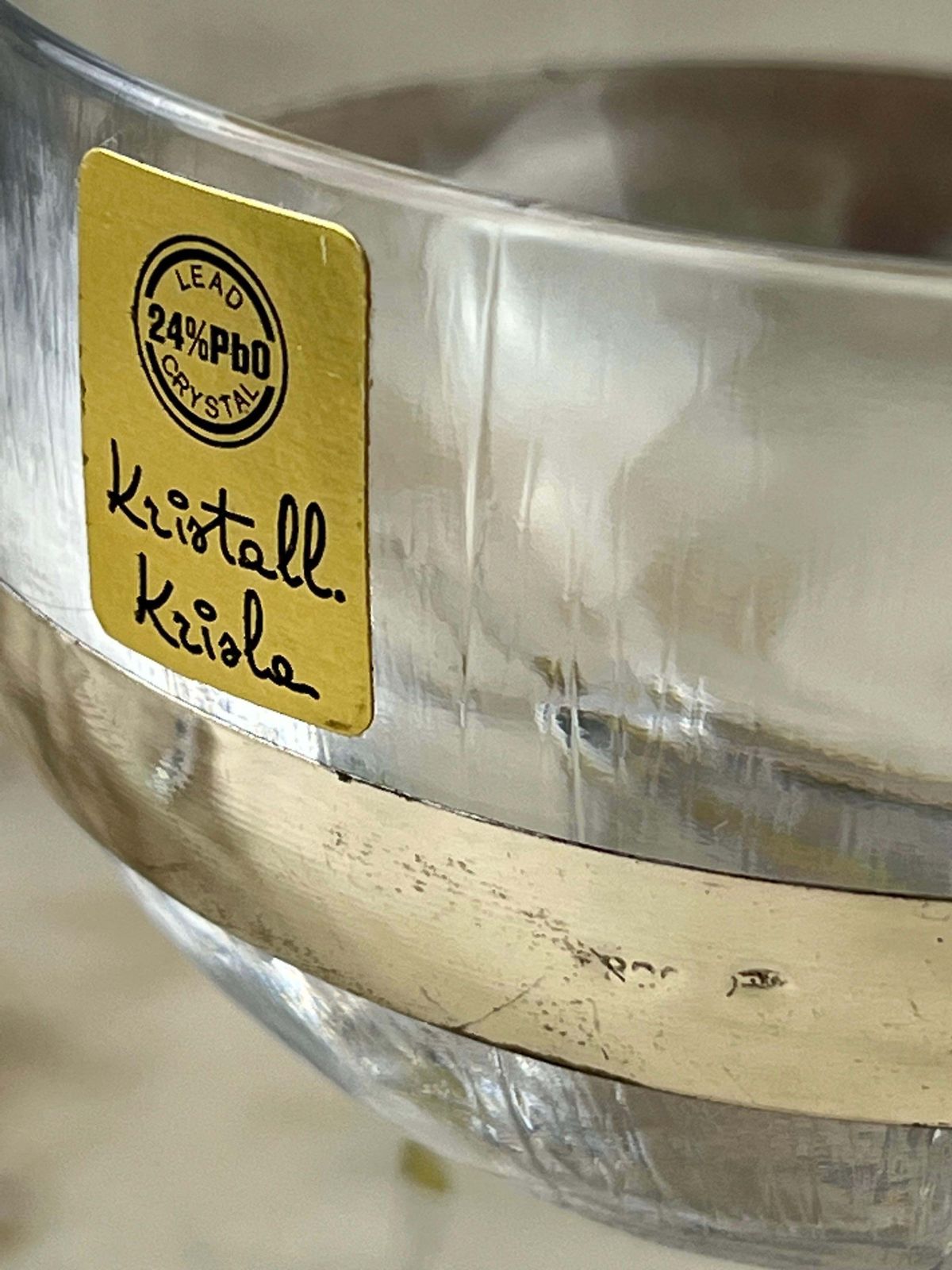 Home Decor 7 Piece Set In Crystal And 800 Silver, Taddei Sestini For Kristall Krisla, 1970s photo