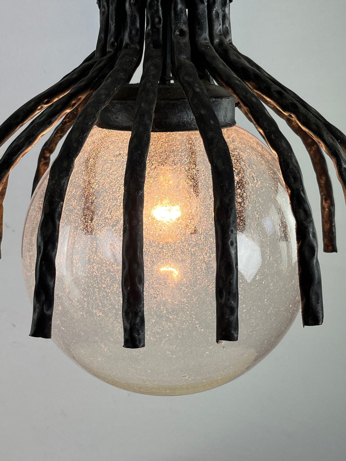 Brutalist "Spider" Model Chandelier By Marcello Fantoni Italian Design 1970s photo vintage