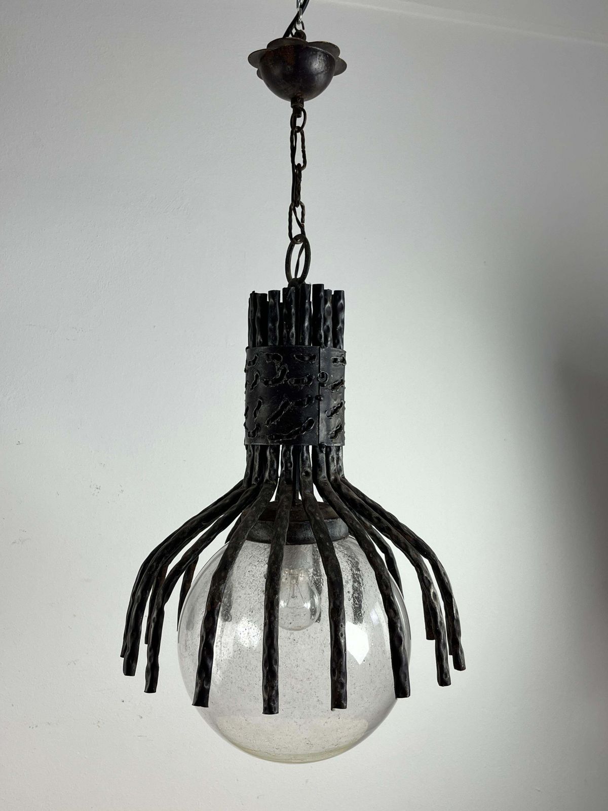 photo for sale Brutalist "Spider" Model Chandelier By Marcello Fantoni Italian Design 1970s