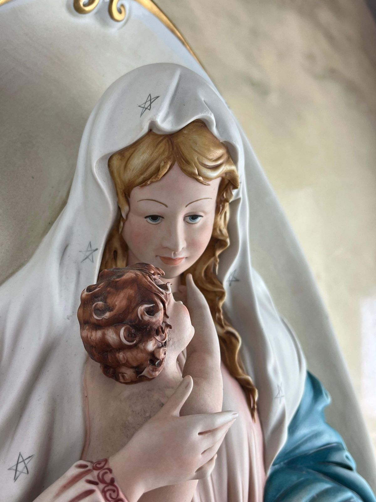Capodimonte Headboard Madonna With Child, Made In Italy, 1980s photo buy