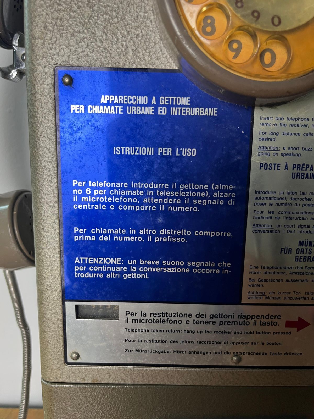 Italian Public Coin Operated Telephone Sip "Rotor" Model, 1970s photo 1376.0