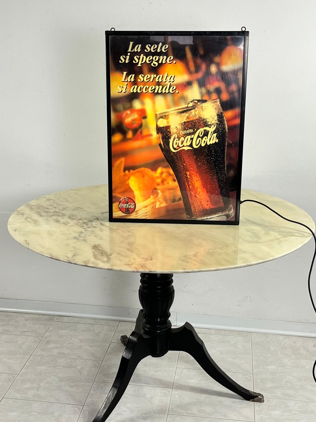 Vintage Coca Cola Backlit Advertising Panel 1980s photo furniture
