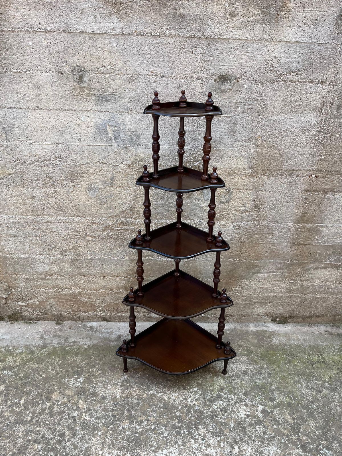 5 Shelves Italian Corner Cabinet, 1980s photo 470.0