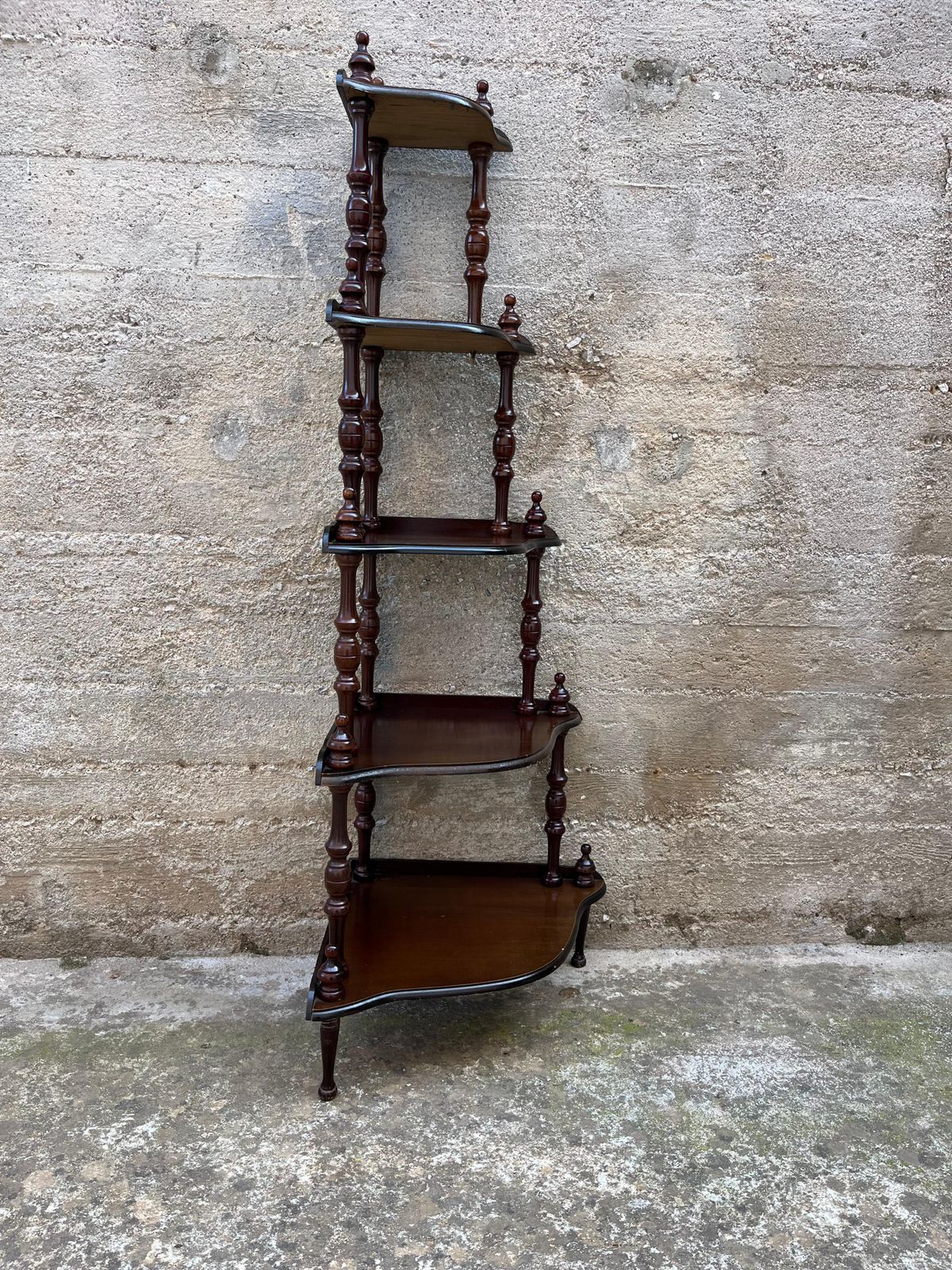5 Shelves Italian Corner Cabinet, 1980s photo vinterior