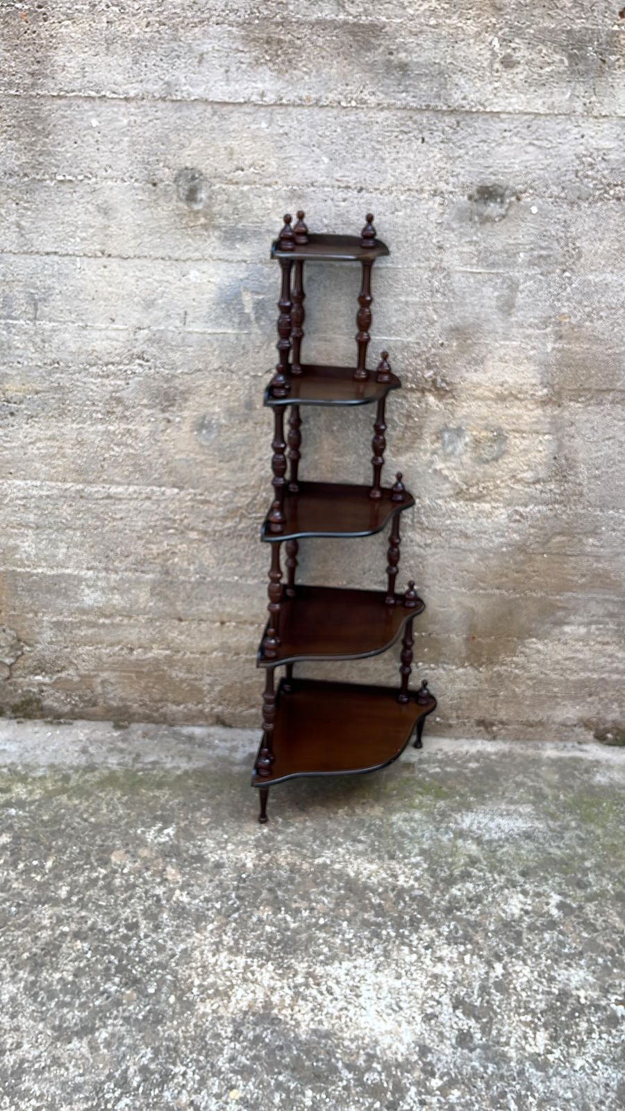 5 Shelves Italian Corner Cabinet, 1980s photo vintage