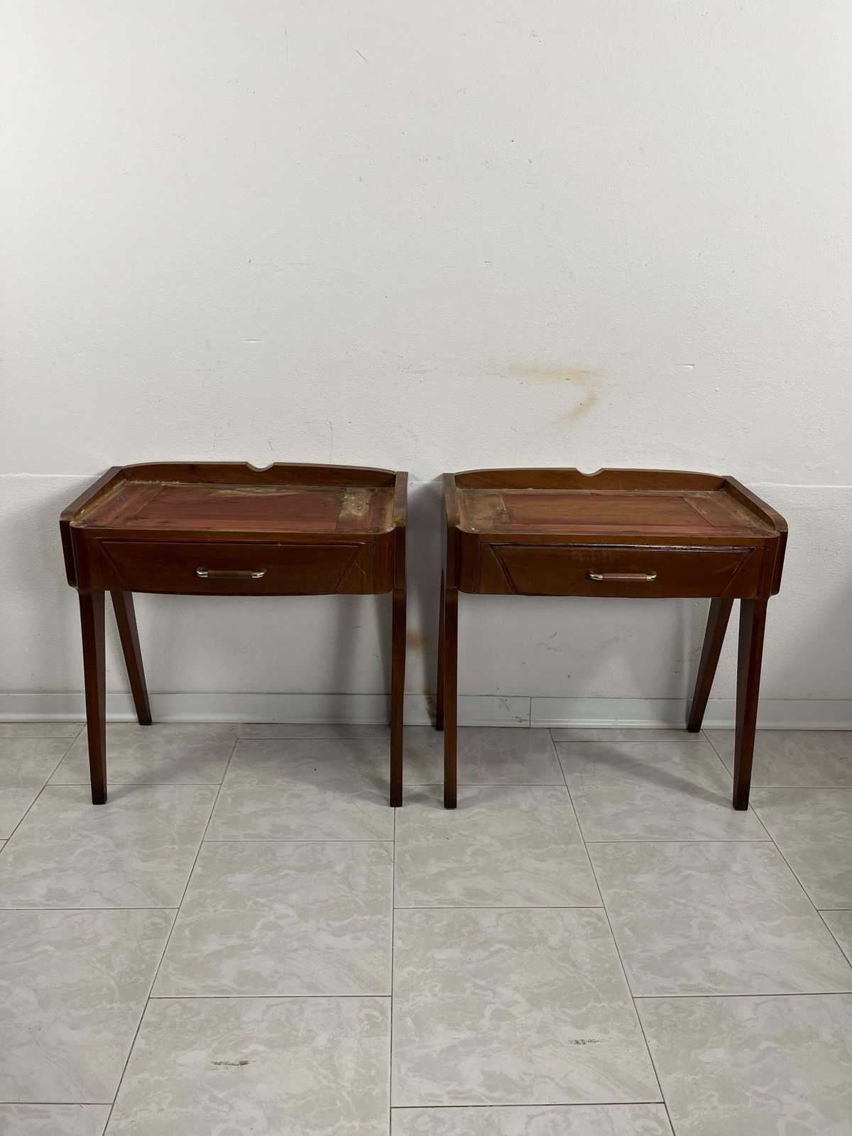 Set Of 2 Mid Century Italian Nightstands Attributed To Ico Parisi, 1950s photo buy