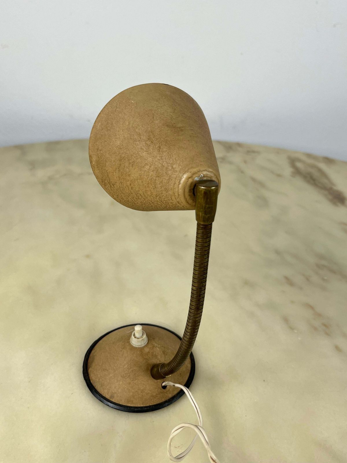 Table Lamp In Lacquered Metal And Brass, Italy, 1950s photo furniture