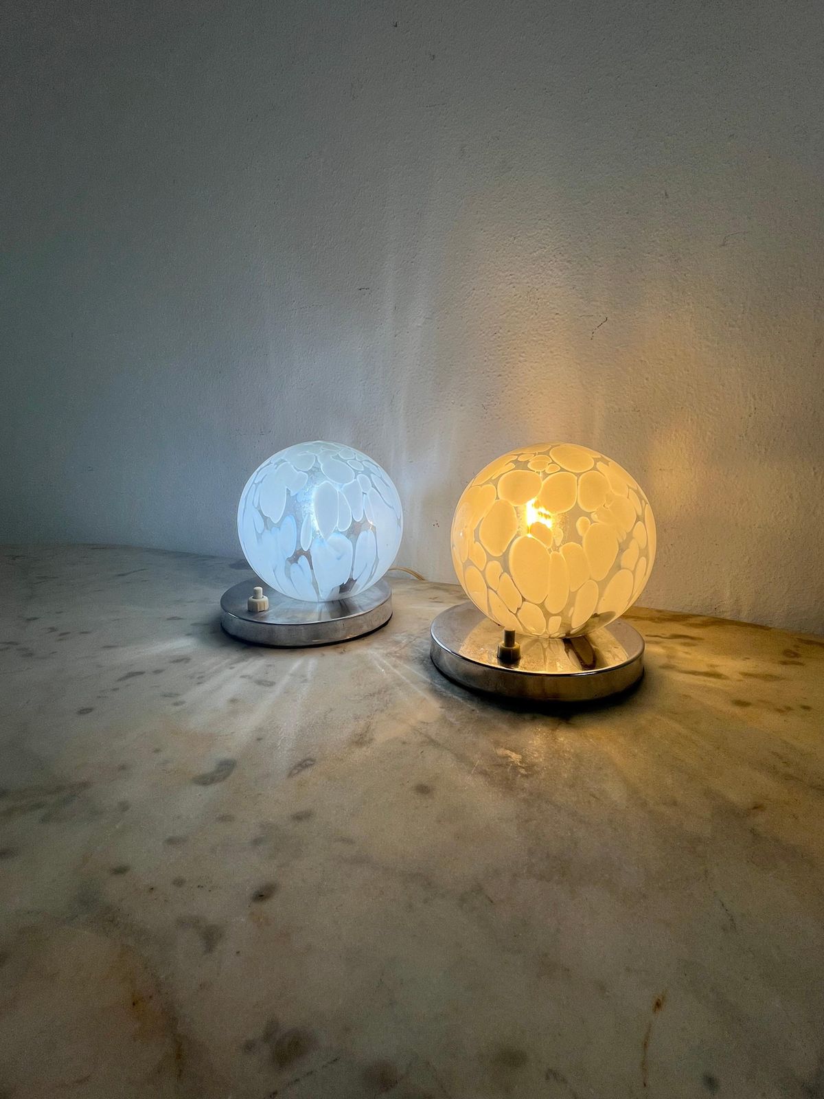 Set Of 2 Vintage Murano Glass Bedside Lamps, 1970s photo furniture