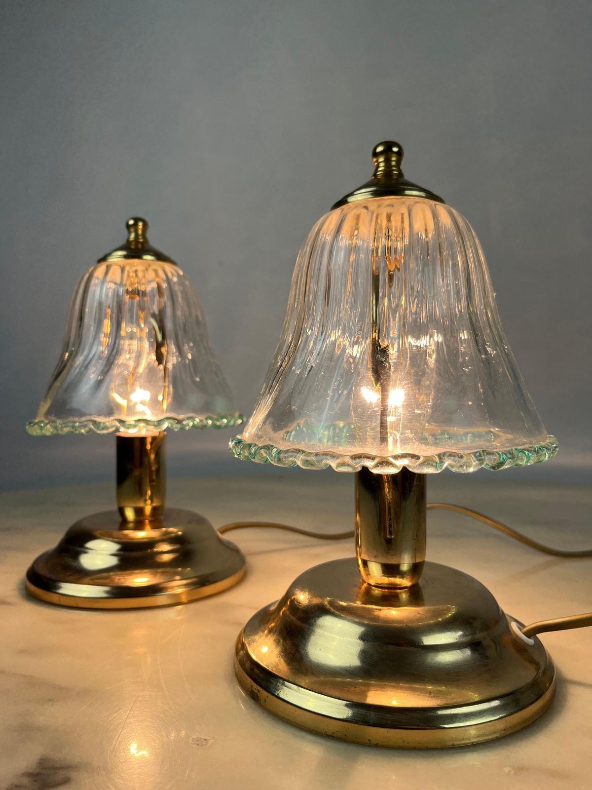 Pair Of Murano Glass Bedside Lamps, Italy, 1980s photo furniture