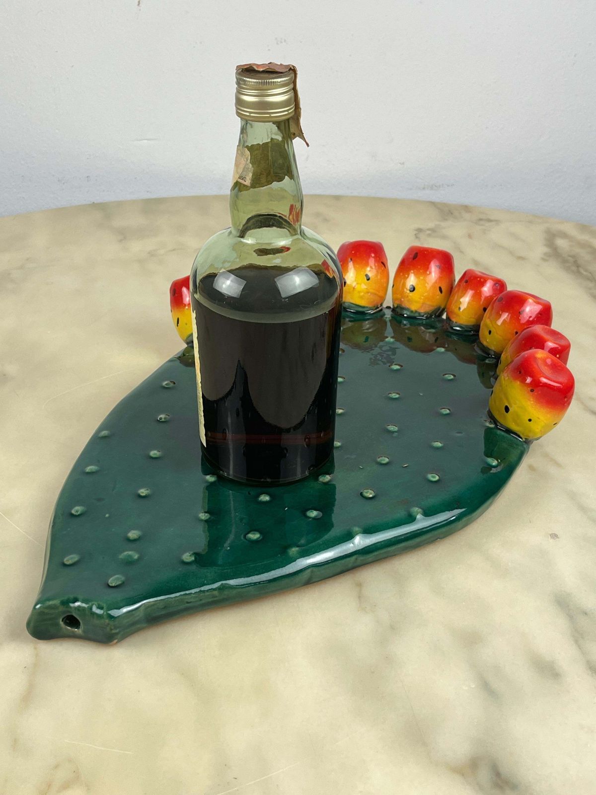 Sicilian Glazed Terracotta Wall Decoration, Italy, 1980s photo vintage