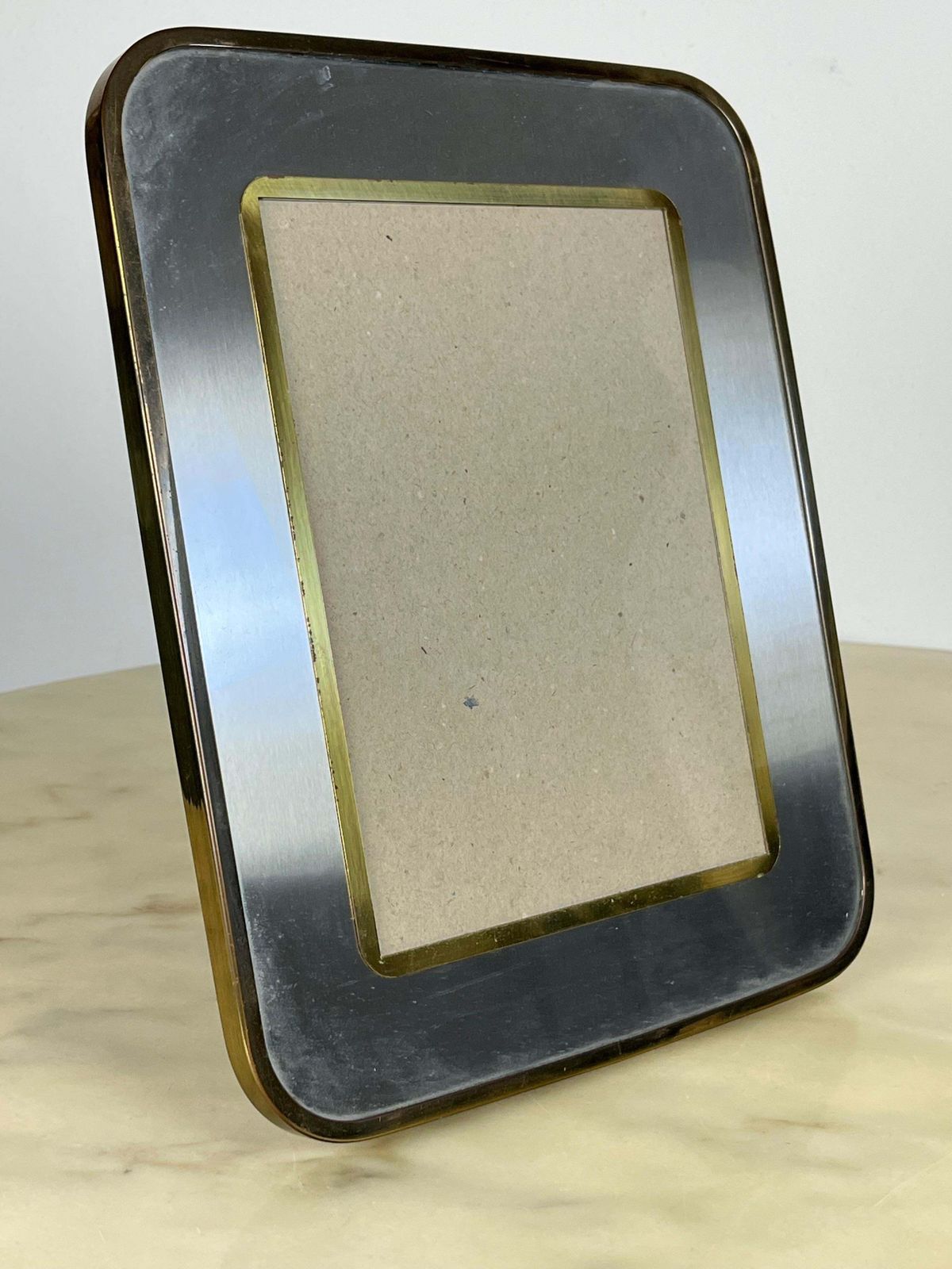 Large Aluminum And Brass Photo Frame, Italy, 1970s photo 162.0