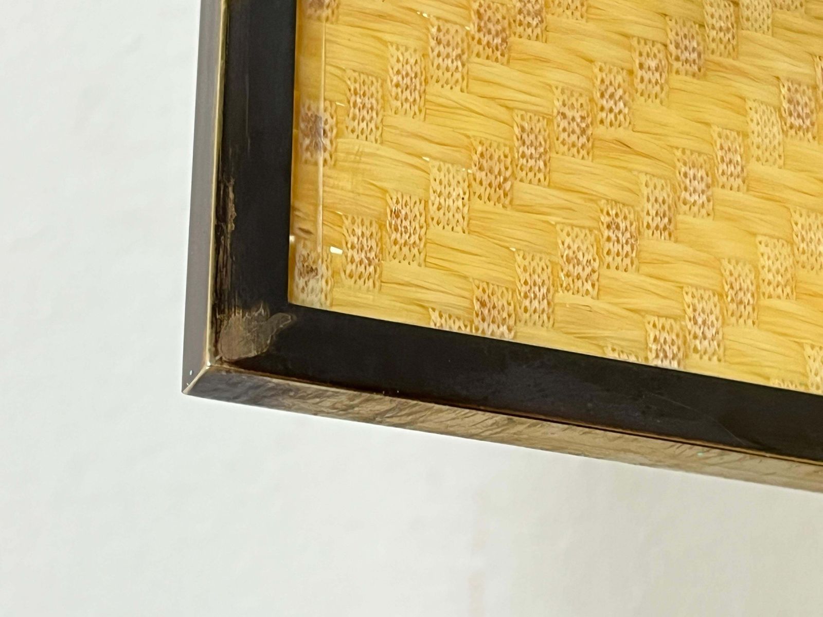 Large Mid Century Italian Rattan And Brass Photo Holder, 1960s photo vinterior