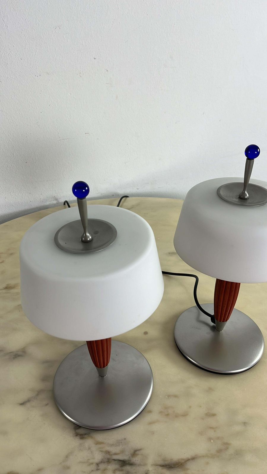 751.0 Set Of 2 De Majo Murano Glass Table Lamps, 1980s photo
