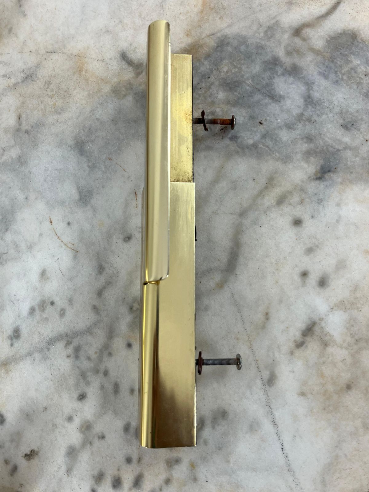 Set Of 12 Mid Century Golden Metal Furniture Handles Made In Italy, 1960s photo vinterior