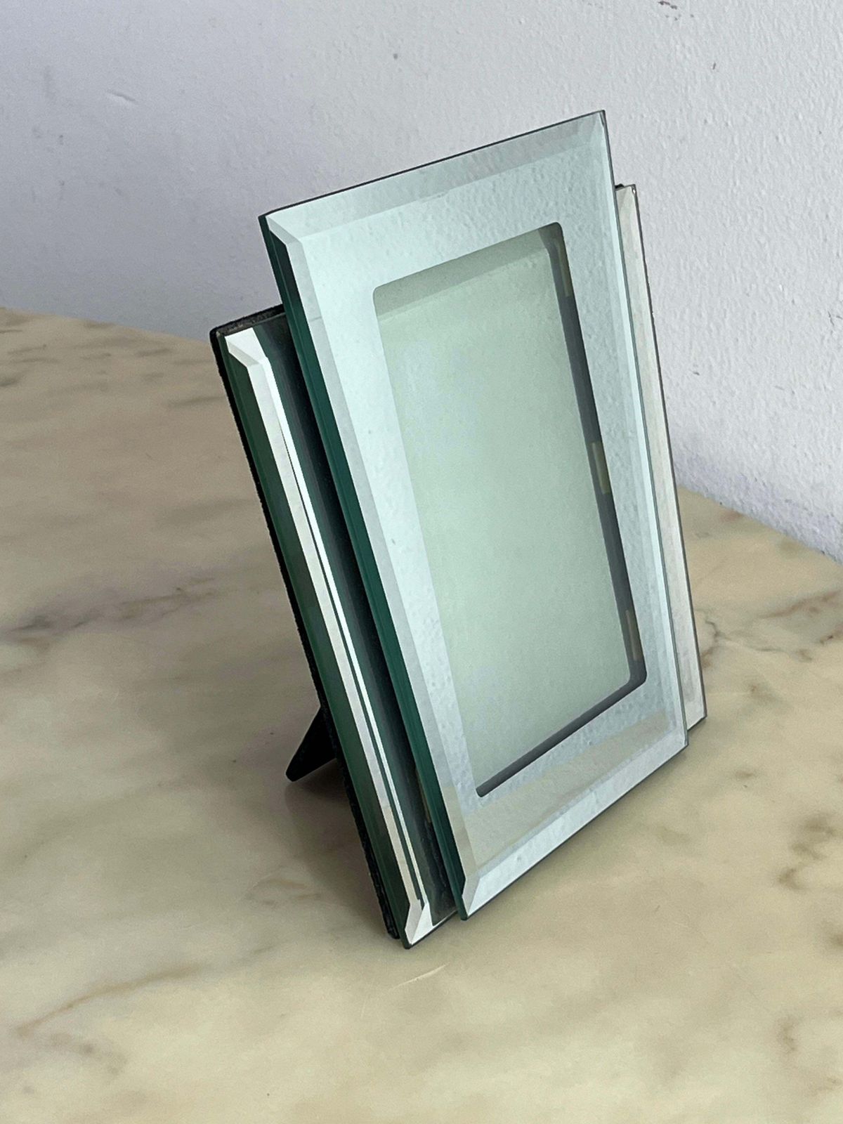 Art Deco 1940s Mirrored Glass Photo Holder photo vintage