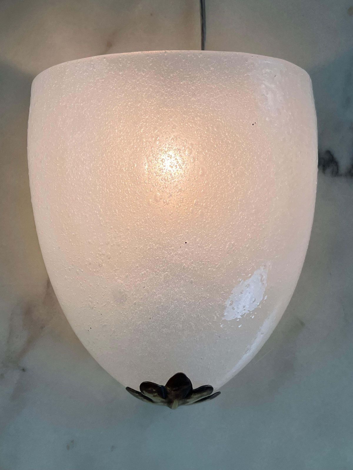 photo furniture Mid Century Ercole Barovier Murano Glass And Brass Wall Lamp 1950s